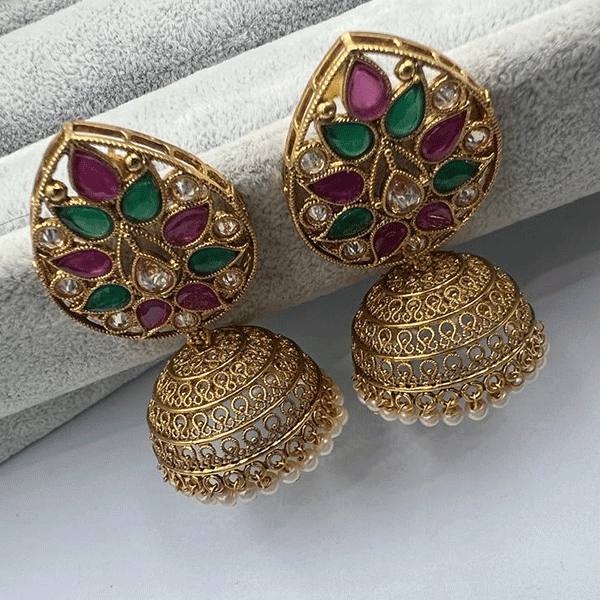 micro collection jumkha with multi color stone (535784)