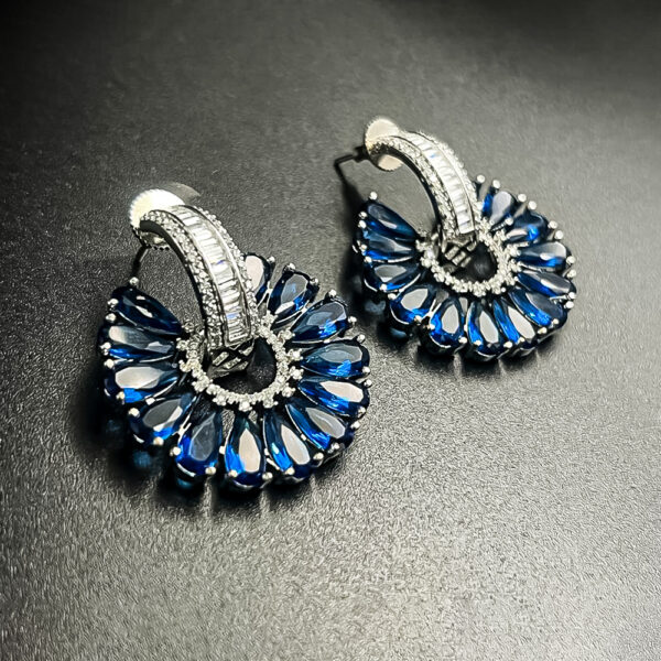 AD earrings with blue stone (542180)