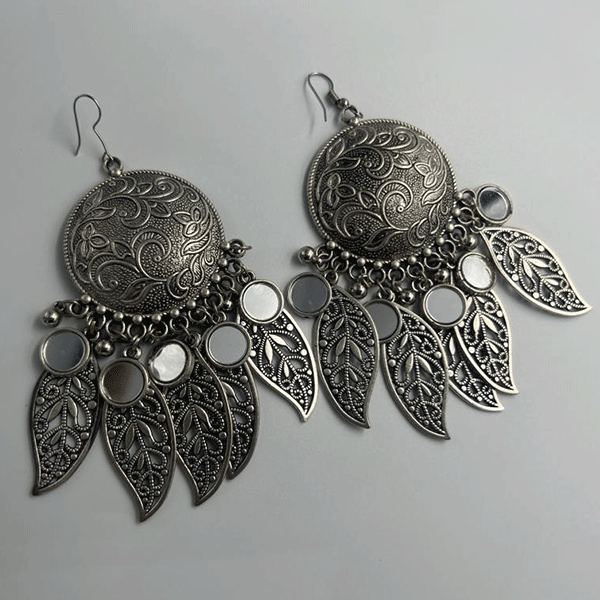 silver oxidize earrings (493701)