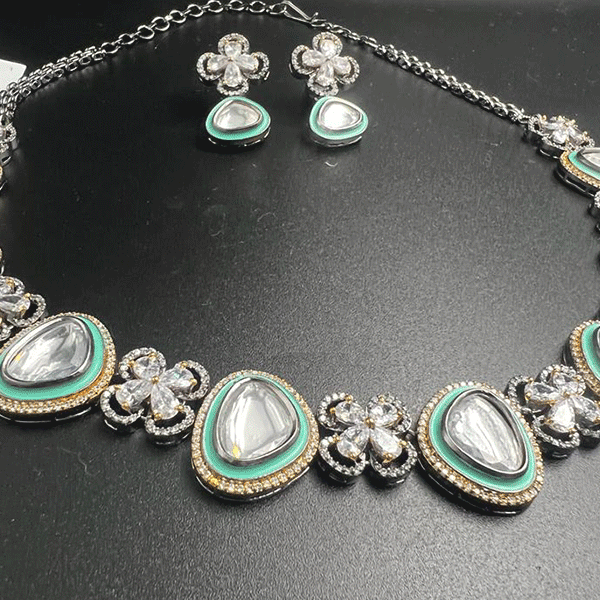 Kundan with AD necklace set (525305)