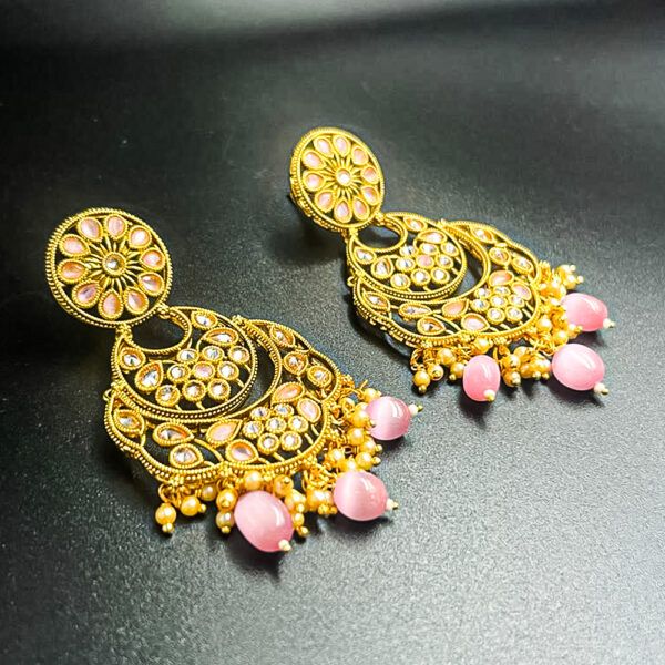 micro earrings with stone work (535965)