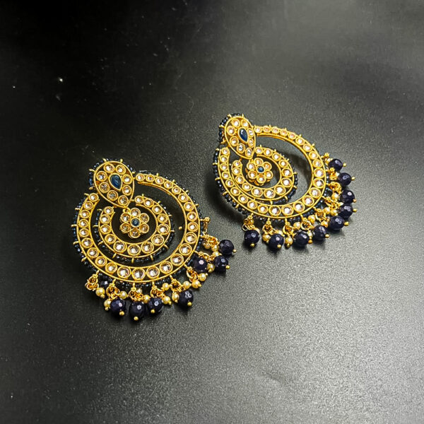 micro earrings with blue stone work (536018)