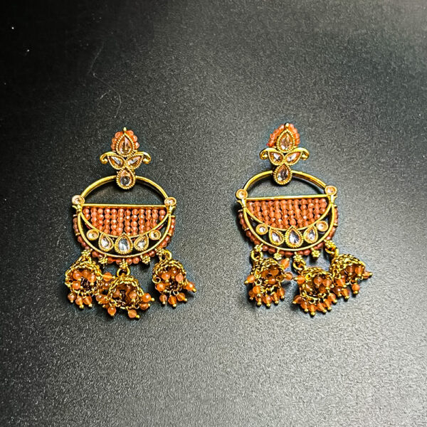 micro earrings with colour moti work (536079)