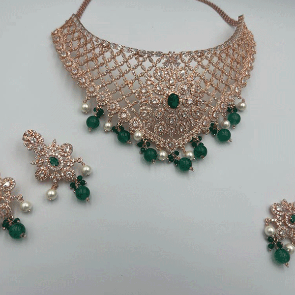 AD collection necklace set with mang tika (539867)