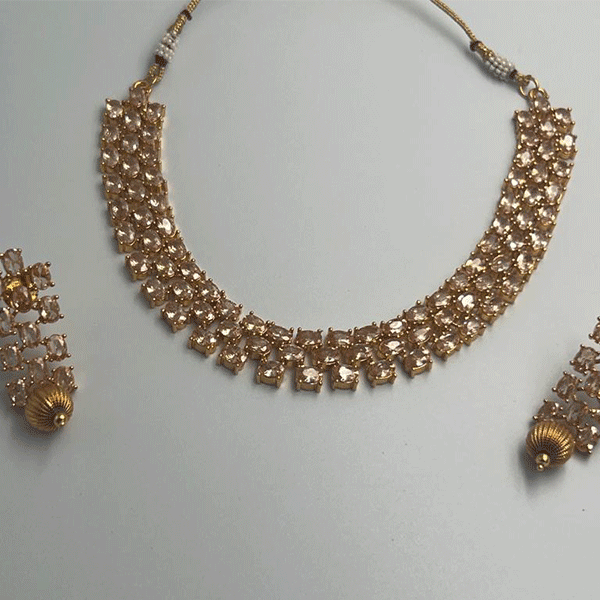 AD collection necklace set with gold color (540319)