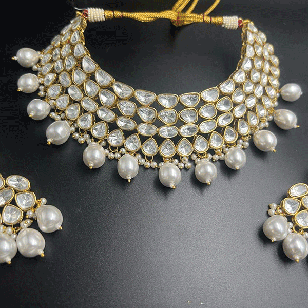 Kundan necklace set with pearl (543269)